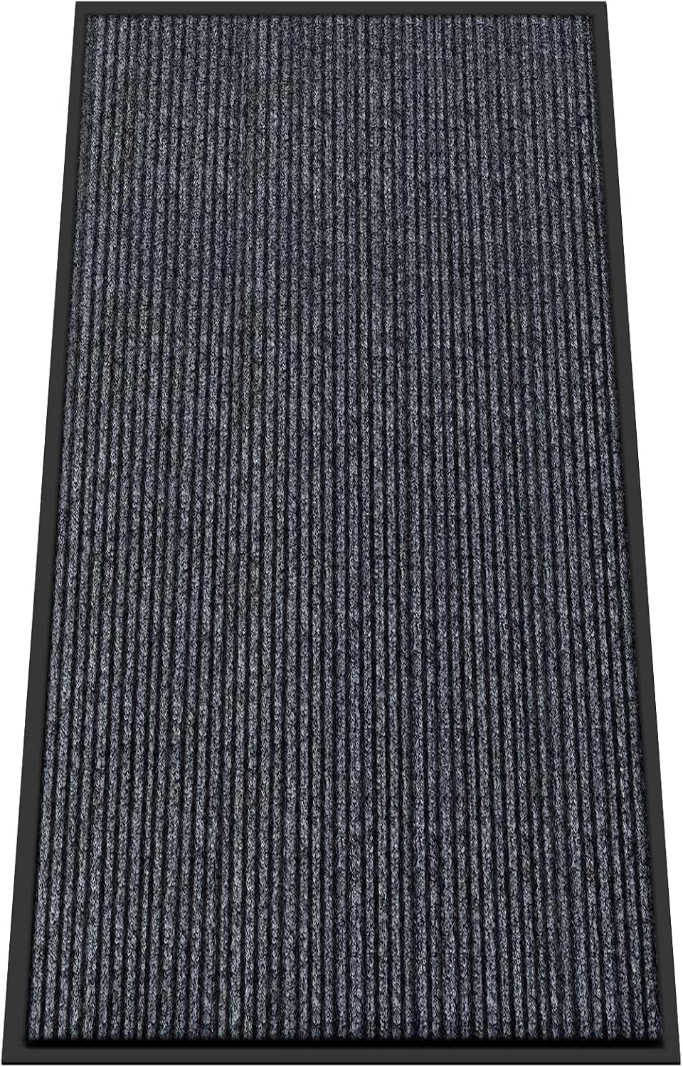 Kuyal Front Door Mat, 4'x8' Indoor Outdoor Entrance Mat, Commercial Floor Mats Inside Outside Entrance, Heavy Duty Durable Welcome Mats, Rubber Backing Non Slip Outdoor Mats for Entryway,Dark Gray