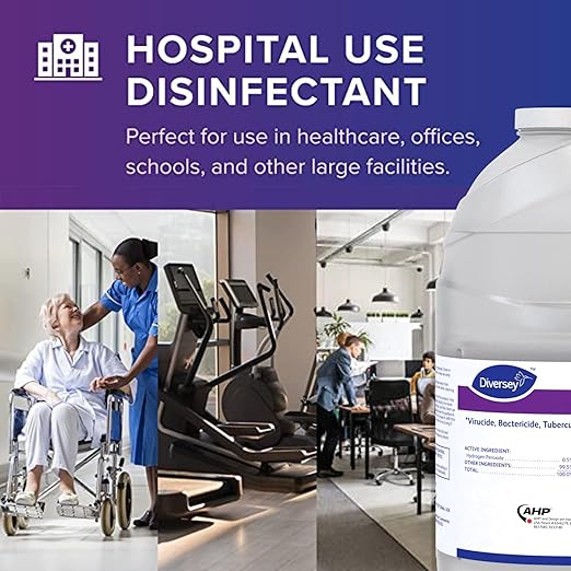 Oxivir Diversey 100898636 Tb One-Step Liquid Disinfectant Cleaner, Hospital Grade Accelerated Hydrogen Peroxide AHP, No Fragrance Added, Ready-to-Use, 1-Gallon (Pack of 4)