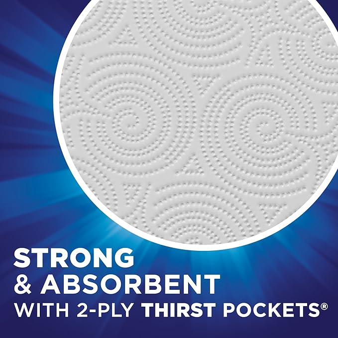 Sparkle Pick-A-Size Paper Towels, 2 Rolls = 4 Regular Rolls (Pack of 24 Rolls), Everyday Value Paper Towel With Full And Half Sheets