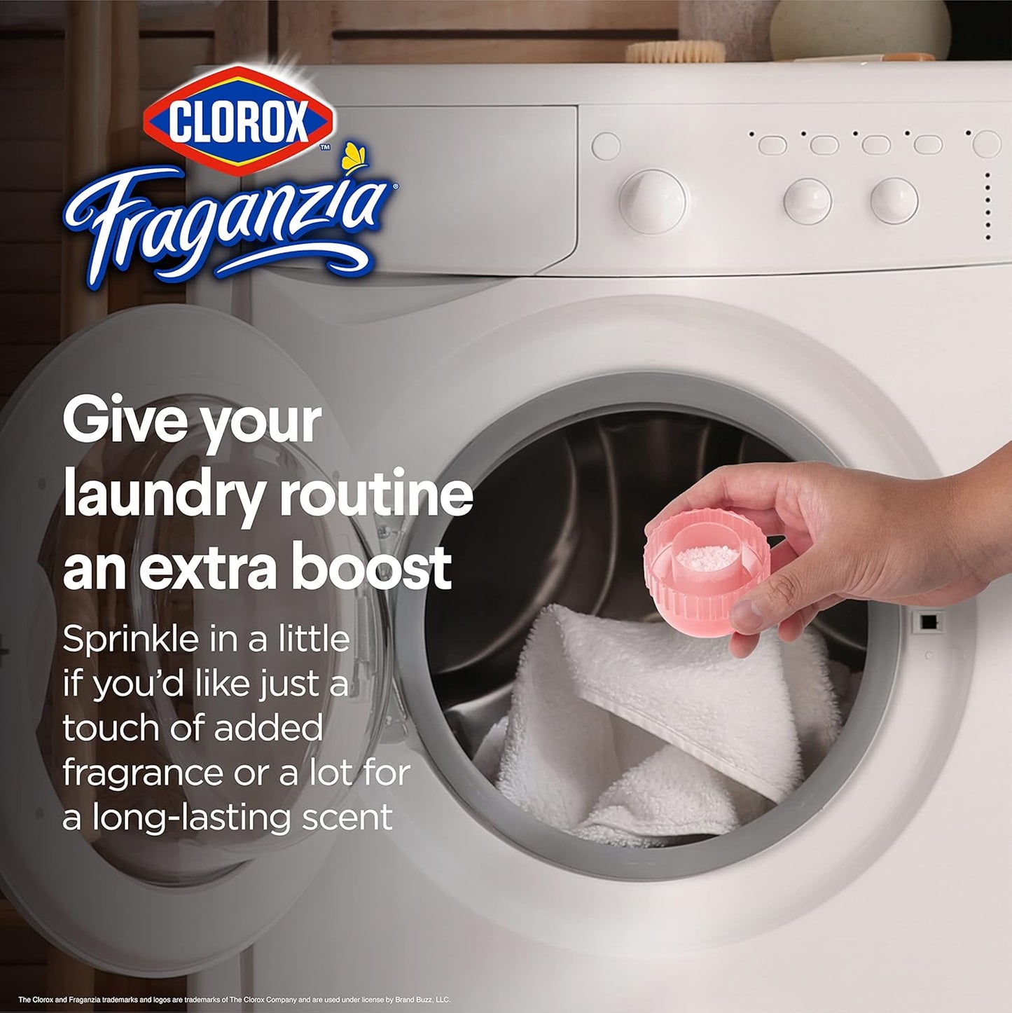 Clorox Fraganzia Laundry Scent Booster Crystals in Rose Scent - Scented In-Wash Freshener Beads for Fresh, Clean, Great Smelling Clothes and Linens, 18 Oz - 2 Pack