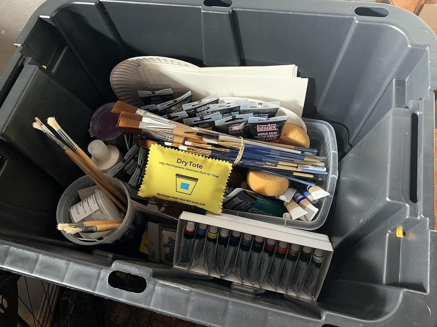 100g Rechargeable Desiccant Pack of 5 - Moisture Absorbing Bag - Silica Gel Desiccant Dehumidifier for Storage Bins and Totes