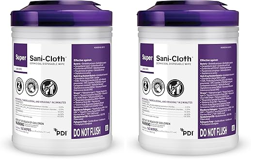 Professional Disposables Surface Disinfectant Super Sani-Cloth Wipes, 160Count (Pack of 2)