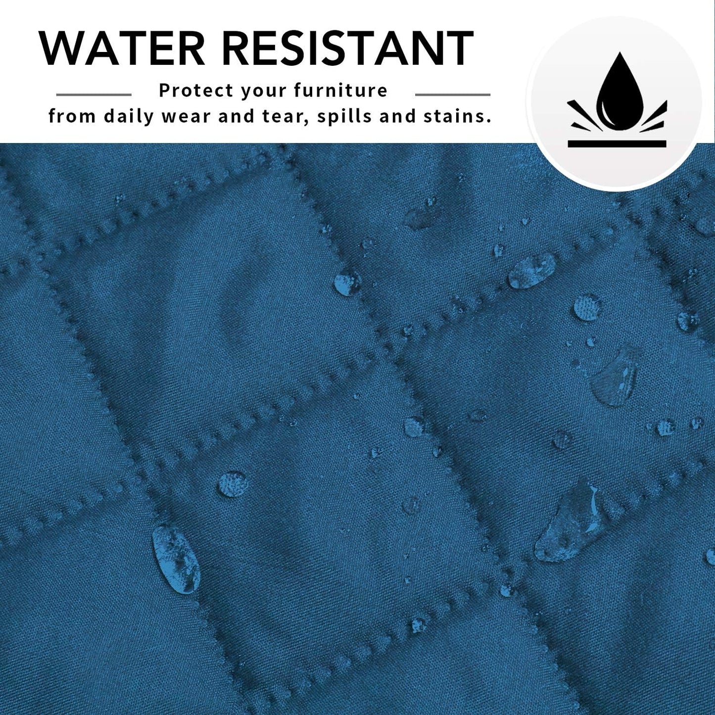 Easy-Going L Shape Sofa Slipcover - Reversible Sectional Couch Cover - Chaise Lounge Slip Cover - Furniture Protector - Peacock Blue