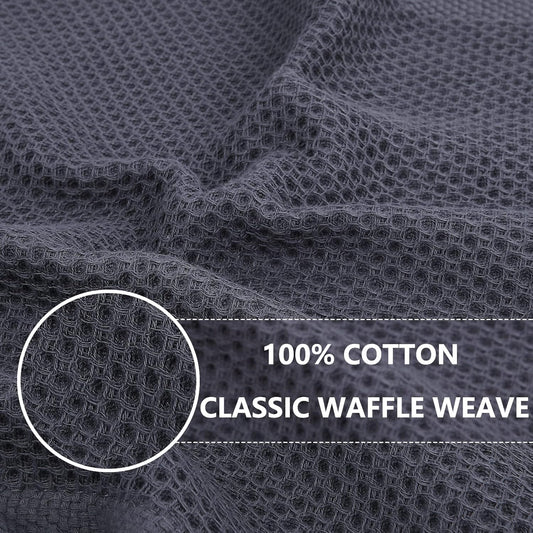 Homaxy 100% Cotton Waffle Weave Kitchen Dish Towels, Ultra Soft Absorbent Quick Drying Cleaning Towel, 13 x 28 Inches, 24-Pack, Mixed Color