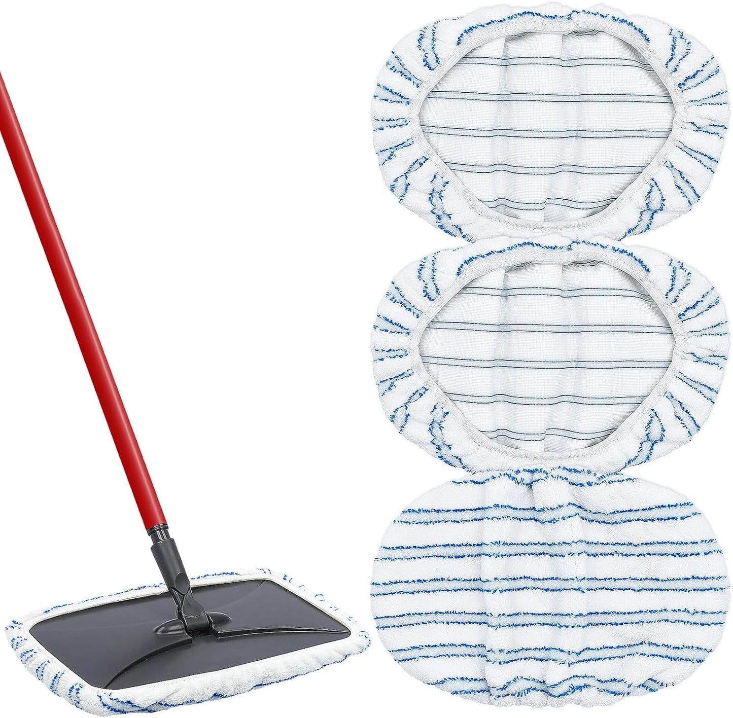 Mop Heads Replacements for Ocedar Hardwood Floor 'N More Microfiber Mop, 3 Pack Mop Refills for O-Cedar Hardwood Floor 'N More Microfiber Mop, 15 x 8 Flat Dust Mop Heads Pads for O Cedar Mop
