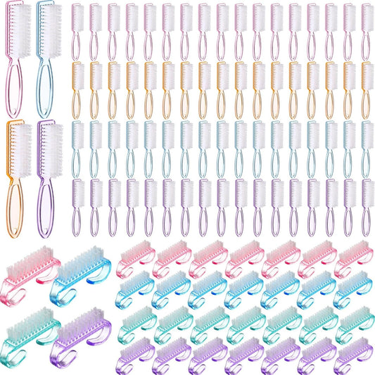 Patelai 48 Pcs Handle Grip Nail Brush Bulk Colorful Nail Scrubber Cleaner Fingernail Brushes Hand Toes Scrub Cleaning Brushes Pedicure Scrubbing Tool for Men and Women, Multicolor Brush