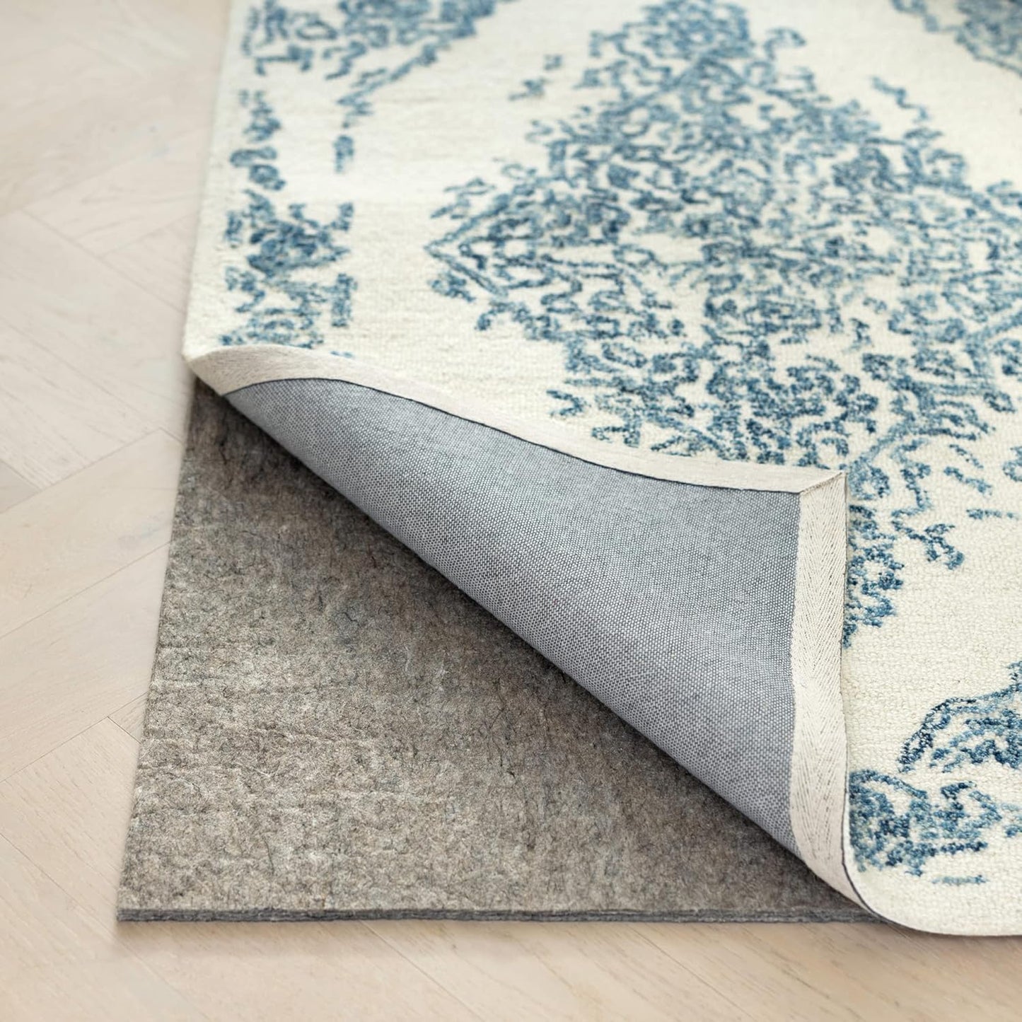 RUGPADUSA - Dual Surface - 2'x12' - 3/8" Thick - Felt + Rubber - Enhanced Non-Slip Rug Pad - Adds Comfort and Protection - for Hard Surface Floors