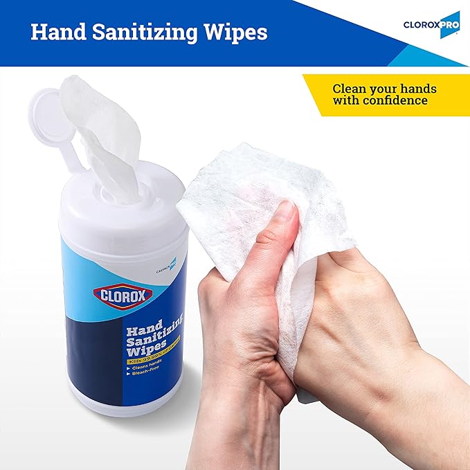 Clorox Pro Alcohol Free Hand Sanitizer Wipes with BZK - Gentle Hand Sanitizing Wipes for Hands in Bulk Canister - Disinfecting Sanitizer Solution for School Supplies & Office Use, 40 Count