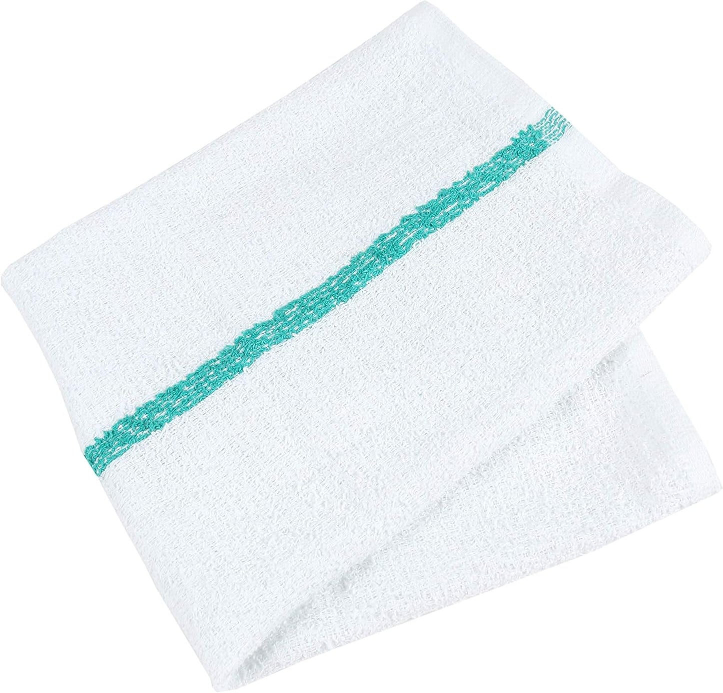 Arkwright Qwick Wick Bar Mop Towels Bulk - (Case of 60) 100% Cotton Quick Dry Dishcloths, Super Absorbent Multipurpose Cleaning Rags for Restaurants, Kitchen, Bathroom, Hotel, 16 x 19 in, Green Stripe
