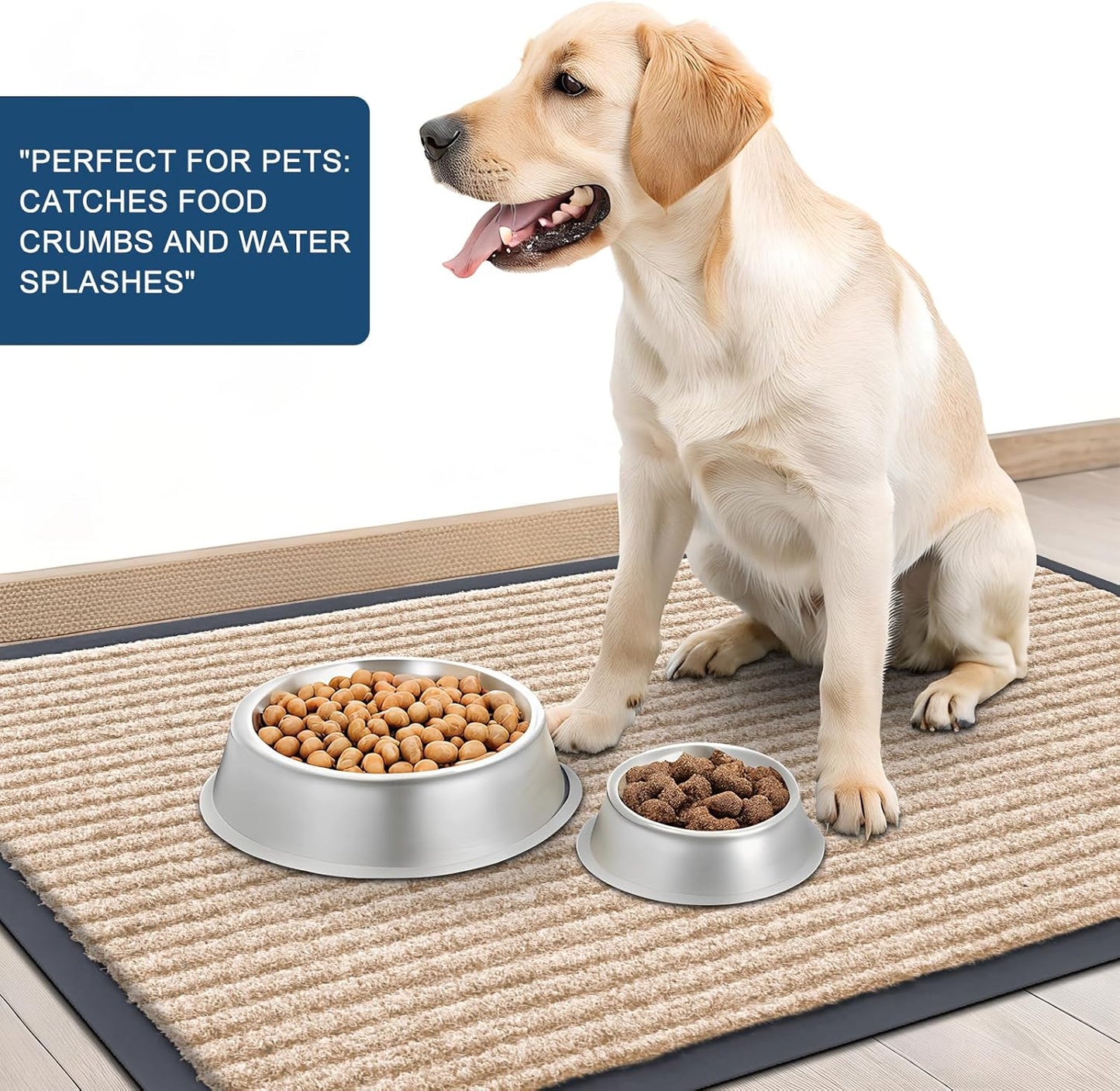 OLANLY Front Door Mat Indoor Outdoor Entrance, Waterproof Heavy Duty Doormat, Fade Resistant, Low Profile, Easy Clean Patio Porch Welcome Floor Mats for Entry, 35x23, Beige