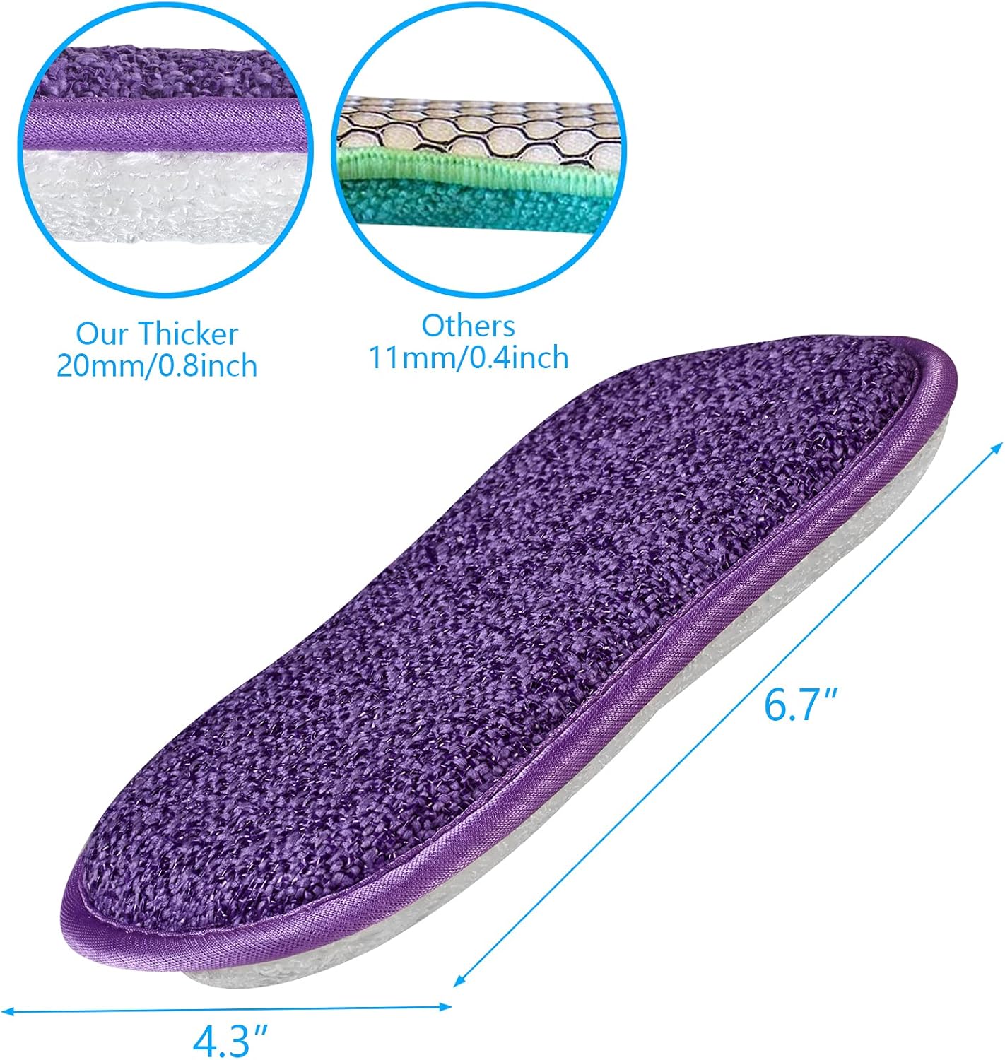 10 Pack Kitchen Dish Sponges Scrubber Non-Scratch Multi-Purpose Dishcloths, Sponge Along with Heavy Duty Scouring Power - Effortless Cleaning of Dishes, Pots and Pans