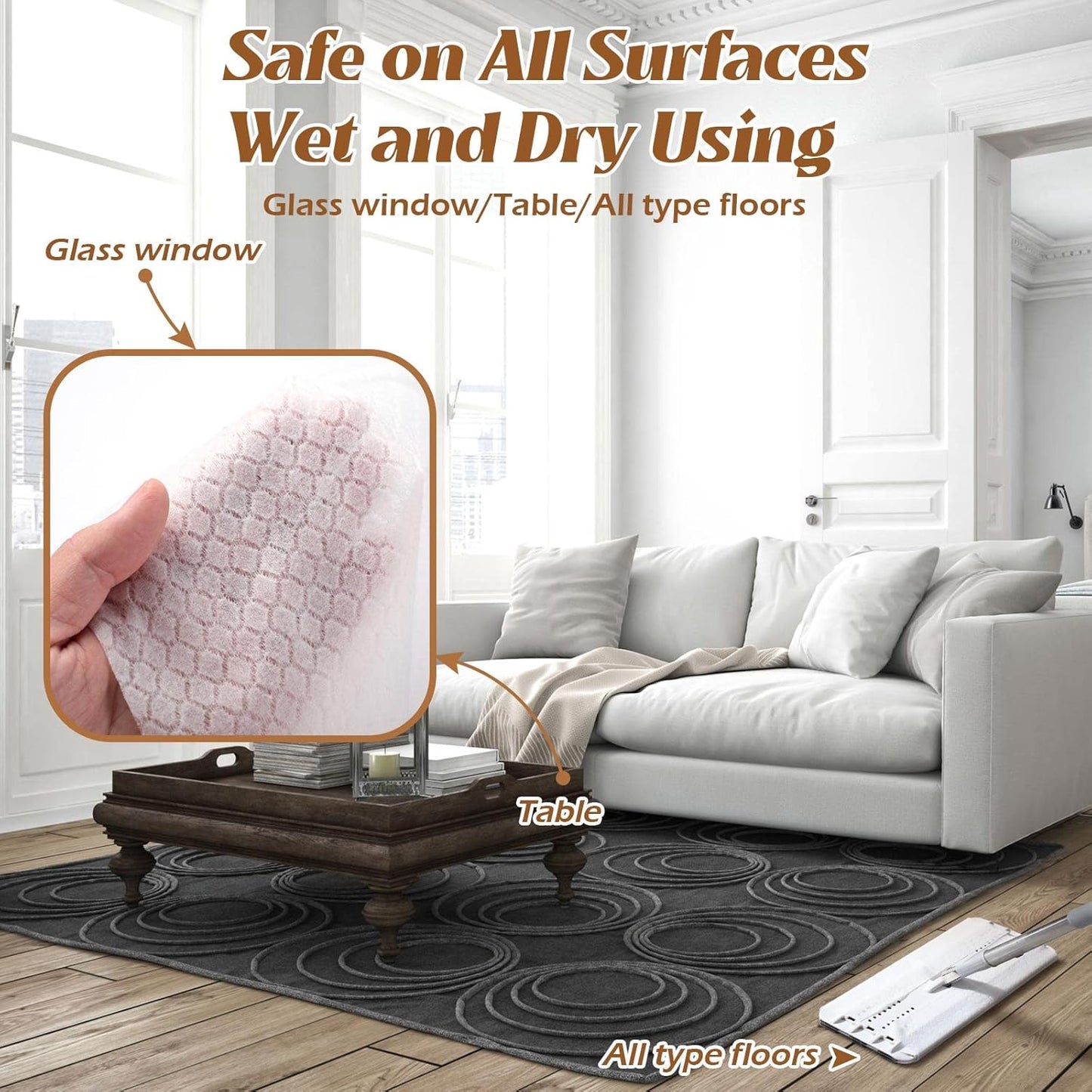 Hoolerry 300 Count Dry Sweeping Cloths Dry Mop Refills Sweeper Dusting Cloths Disposable Duster Refills Floor Mop Pads, 11.81 x 8.66 inch