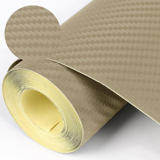 Self-Adhesive Shelf Liner Kitchen Liner, Waterproof Backed Paper Easy Peel and Stick Contact Liner Without Residue for Decor Your Desk Surface, Kitchen Countertops (Dark Khaki, 23.6 x 393.7 inches)