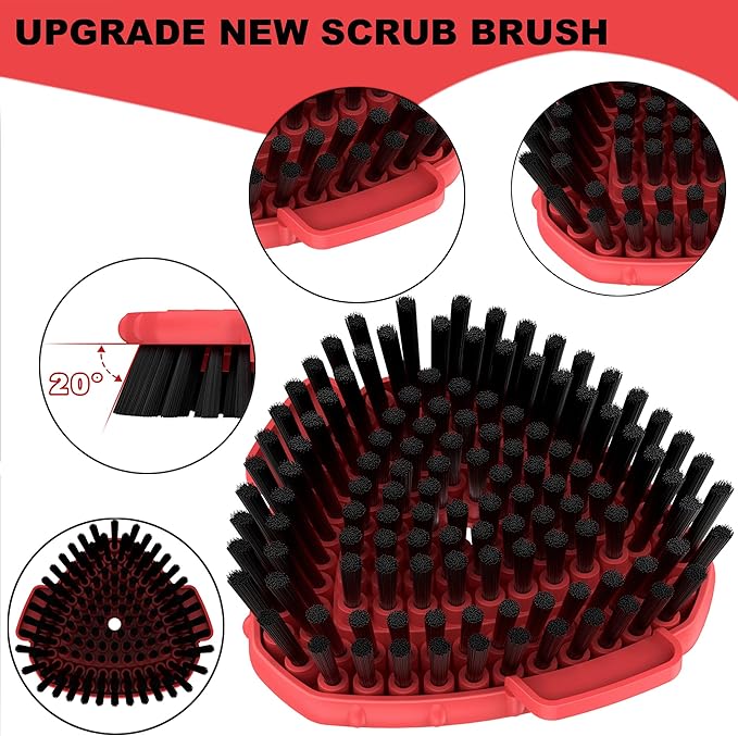 Aifacay Upgraded Replacement Scrub Brush for O-Cedar 2-Tank Spin Mop, 4.4" Triangular Heavy-Duty Stiff Bristle Scrubber Head for Tile, Grout, Bathroom, Kitchen & Floor Deep Cleaning