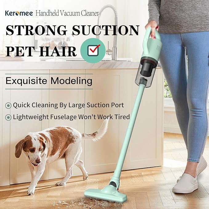 Cordless Vacuum Cleaner, Handheld Stick Mini Lightweight 2-in-1 Vacuum for Pet Hair Hardwood Floor Cat Litter Home Cleaning