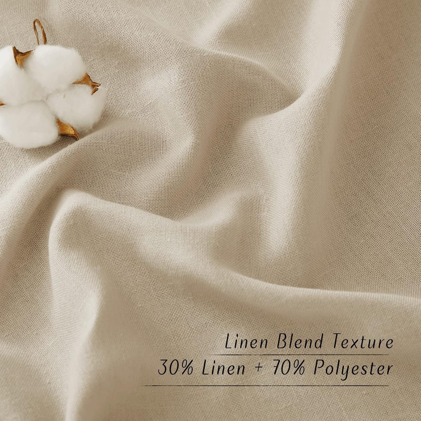 NICETOWN Door Curtains for Window 72 inch Length, Linen Blend Privacy French Shade Thermal Insulate Window Covering for Patio Glass Front Door, 52 x 72 inch, Angora, 1 Panel