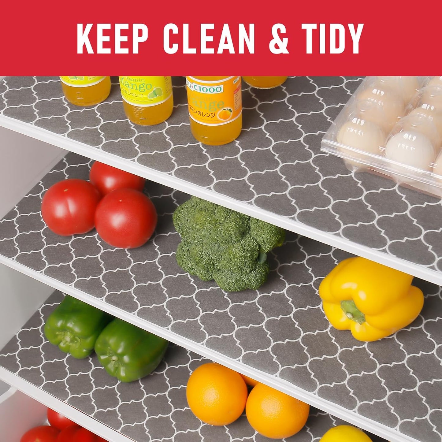 Cooyes Drawer Liner for Shelf and Refrigerator, 2 in 1 Fridge Drawer Liners & Fresh mats for Glass Shelves Bins, BPAfree Absorbent Cloth Material - Keep Produce Fresh Longer
