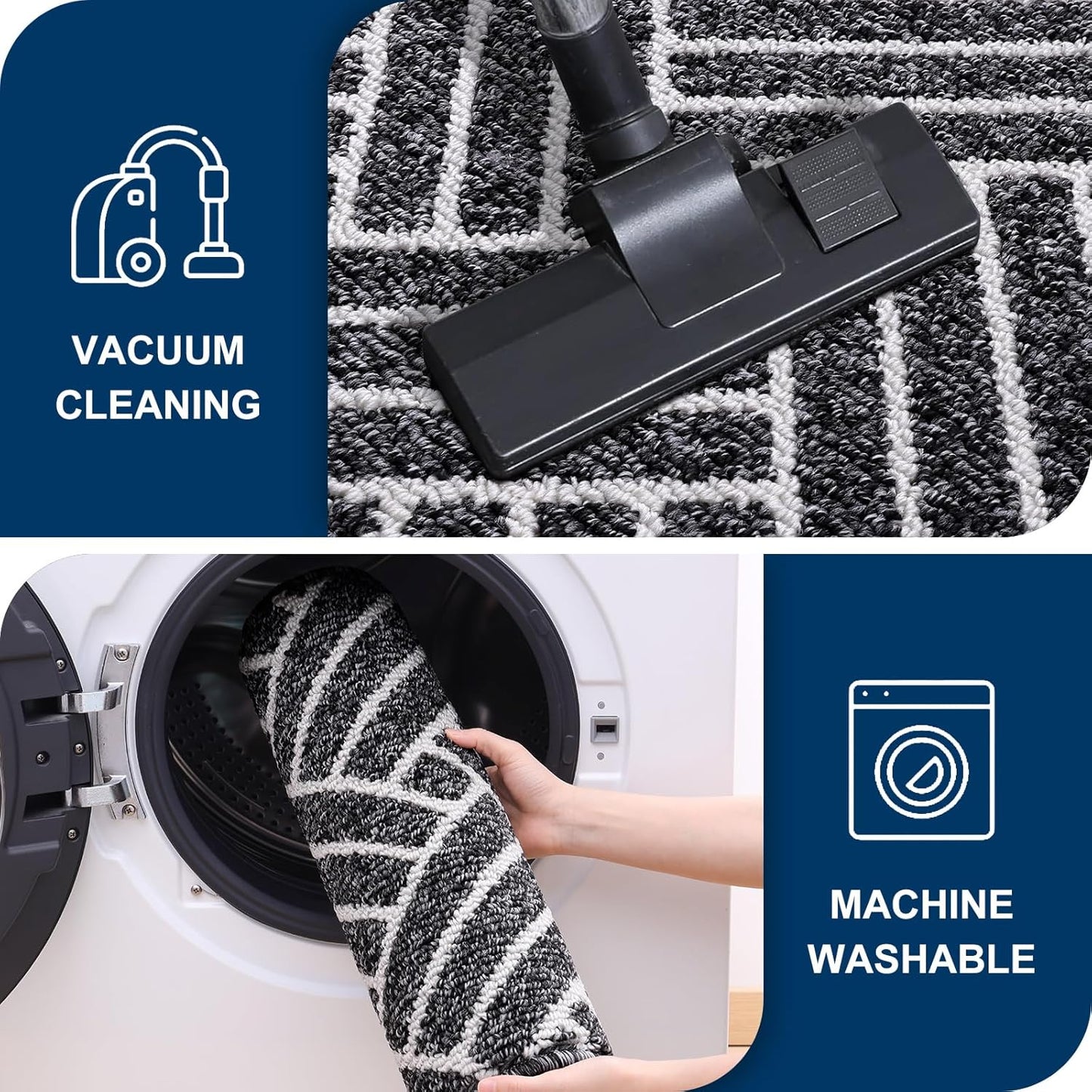 OLANLY Indoor Door Mat, 36x24 Inch, Dirt Resistant and Absorbent, Non-Slip Rubber Backing Floor Mats, Easy Clean Low-Profile Doormat for Entryway, Front Door, and Inside Entrance, Black