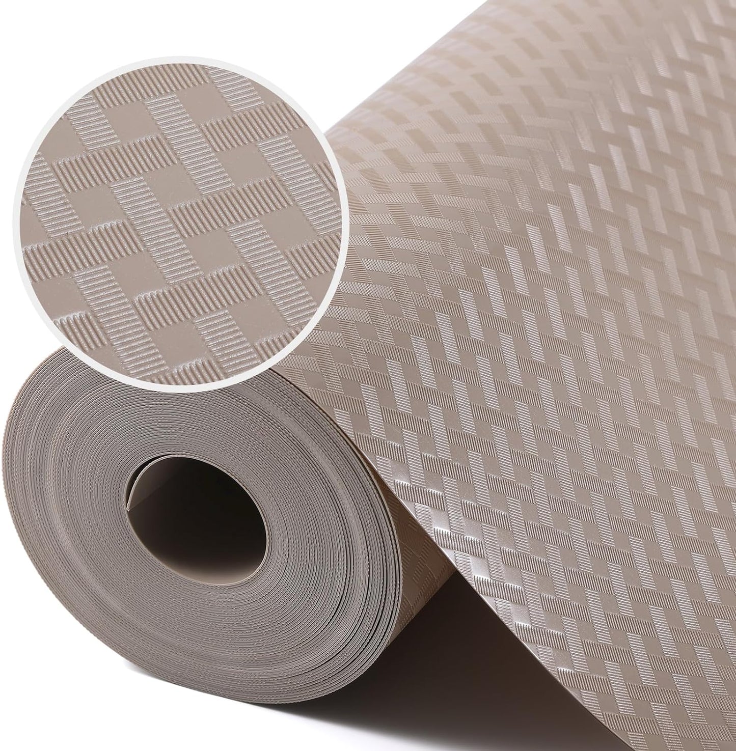 Beige Shelf Liners for Kitchen Cabinets Refrigerator Liners Waterproof & Oil-Proof Kitchen Cupboard Liner Drawer Mats EVA Material Non Adhesive Fridge Liner for Shelves 23.6 x 78.7 Inches