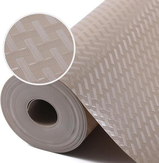 Beige Shelf Liners for Kitchen Cabinets Refrigerator Liners Waterproof & Oil-Proof Kitchen Cupboard Liner Drawer Mats EVA Material Non Adhesive Fridge Liner for Shelves 23.6 x 78.7 Inches