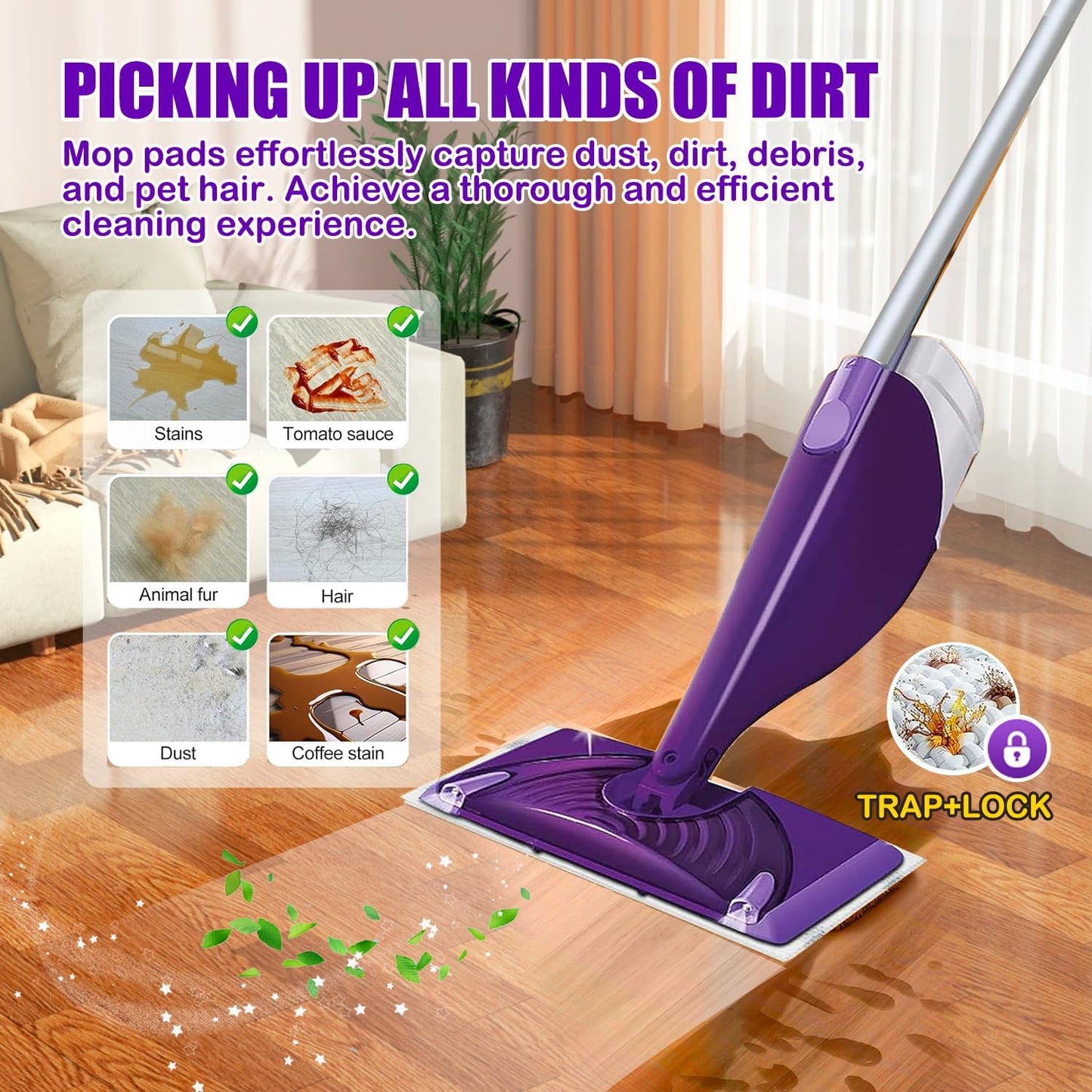 50 Pack Disposable Mop Pad Compatible with Wet Jet Spray Mop, Wet Jet Pads for All Purpose Multi-Surface Hardwood Floor Cleaning, 4 Layers Thickened and Super Absorbent