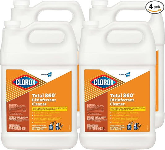 CloroxPro Total 360 Disinfectant Cleaner, Industrial Cleaning and Disinfecting Spray, 128 Ounces Each (4 Pack) - 31650