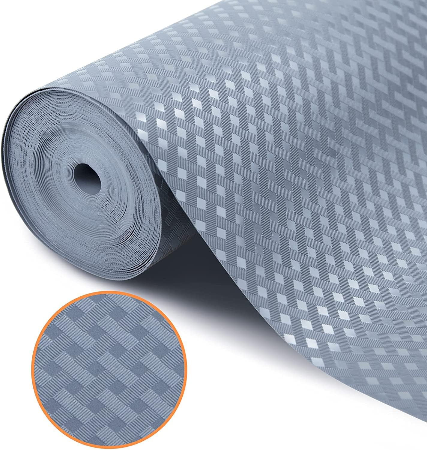 Shelf Liners for Kitchen Cabinets Refrigerator Liners Waterproof & Oil-Proof Kitchen Cupboard Liner Non-Slip Drawer Mats EVA Material Non Adhesive Fridge Mats for Shelves 17.3 x 78.7 Inches