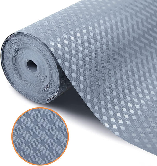 Shelf Liners for Kitchen Cabinets Refrigerator Liners Waterproof & Oil-Proof Kitchen Cupboard Liner Non-Slip Drawer Mats EVA Material Non Adhesive Fridge Mats for Shelves 23.6 x 157.4 Inches