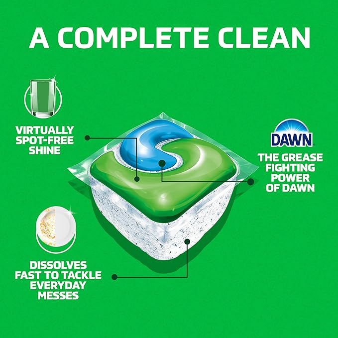 Cascade Complete Dishwasher Detergent Pods Fresh Scent Value Pack, Powerful Dishwasher Pods for Sparkling Clean Dishes, Grease-Fighting Dishwashing Detergent Tablets, 100 Count