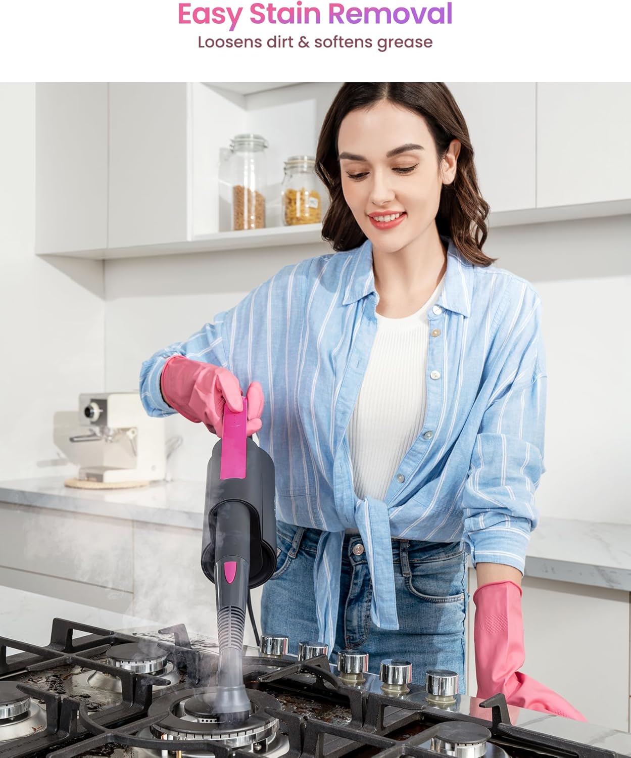 Schenley Steam Mop Cleaner with Detachable Handheld Steamer for Cleaning Hardwood, Laminate Floor, Tiles and Grout, with 13-in-1 Multi-purpose Accessories and Washable Microfiber Pads