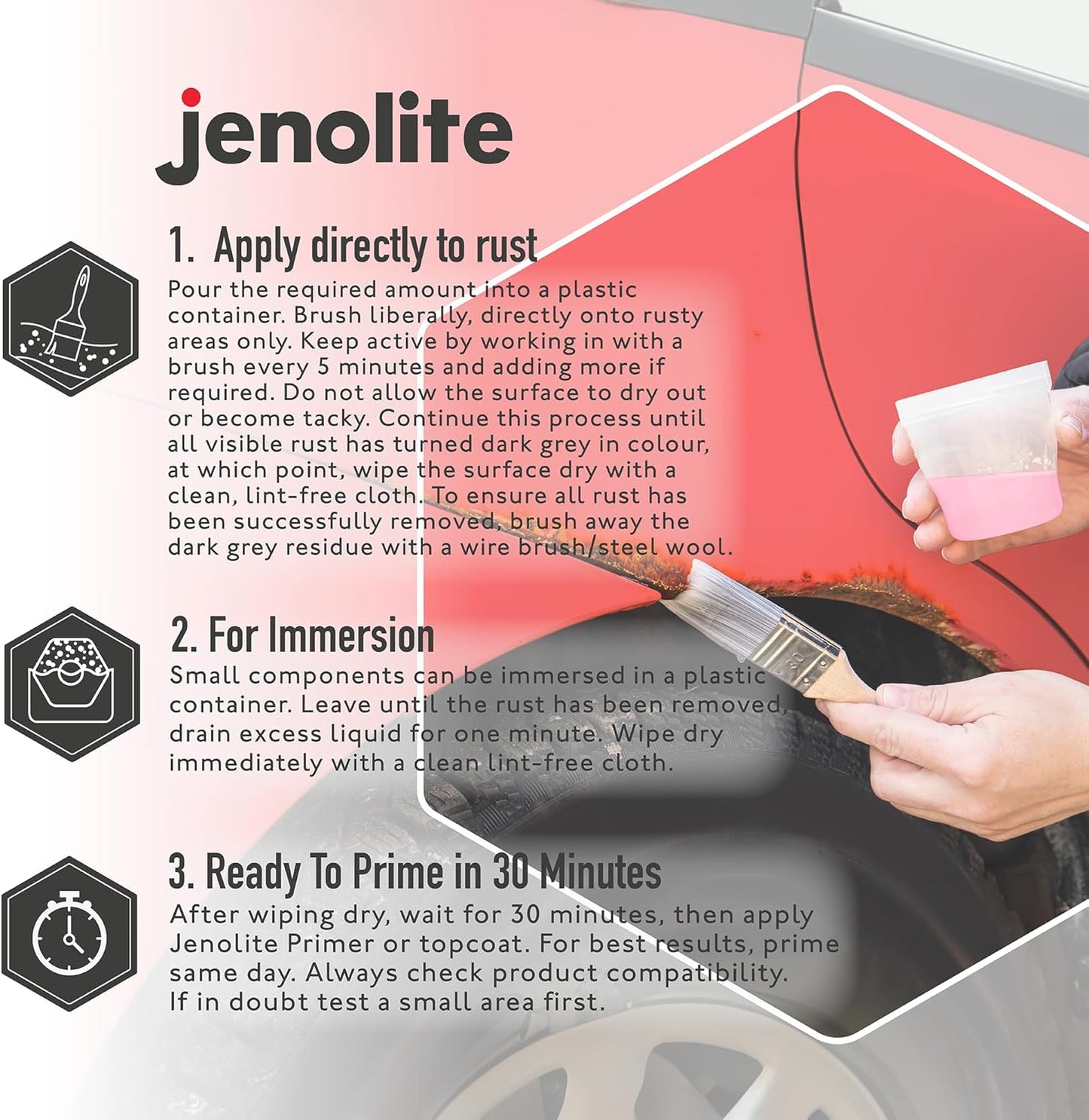 JENOLITE Rust Remover for Metal - Fast Acting No Drip Thick Liquid - Industrial Strength, Removes Rust Back to Bare Metal - 1.32 Gallon (5 Liter)