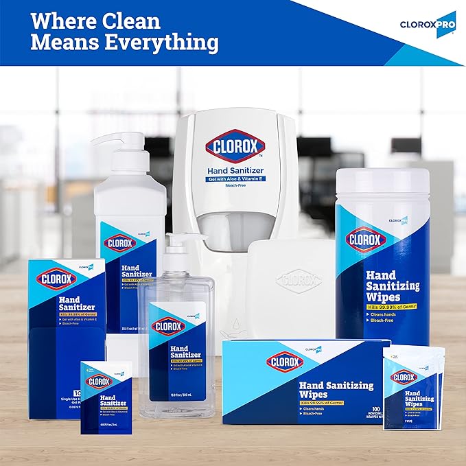 Clorox Pro Alcohol Free Hand Sanitizer Wipes with BZK - Gentle Hand Sanitizing Wipes for Hands in Bulk Canister - Disinfecting Sanitizer Solution for School Supplies & Office Use, 100 Count