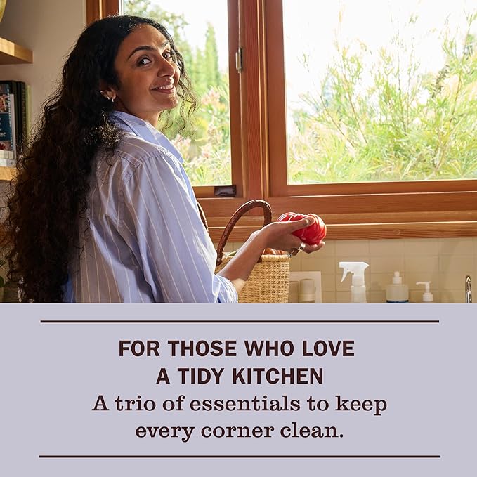 Mrs. MEYER'S CLEAN DAY Kitchen Basics Set, Lavender Scent Cleaning Supplies includes Hand Soap (12.5 Fl Oz), Dish Soap (16 Fl Oz) and Multi-Surface Cleaner (16 Fl Oz)