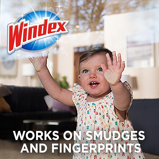 Windex Wipes Glass Cleaning, Pre-Moistened Glass and Surface Wipes to Clean Home Surfaces, Household Essentials, Original Scent, 38 Count (Pack of 6)