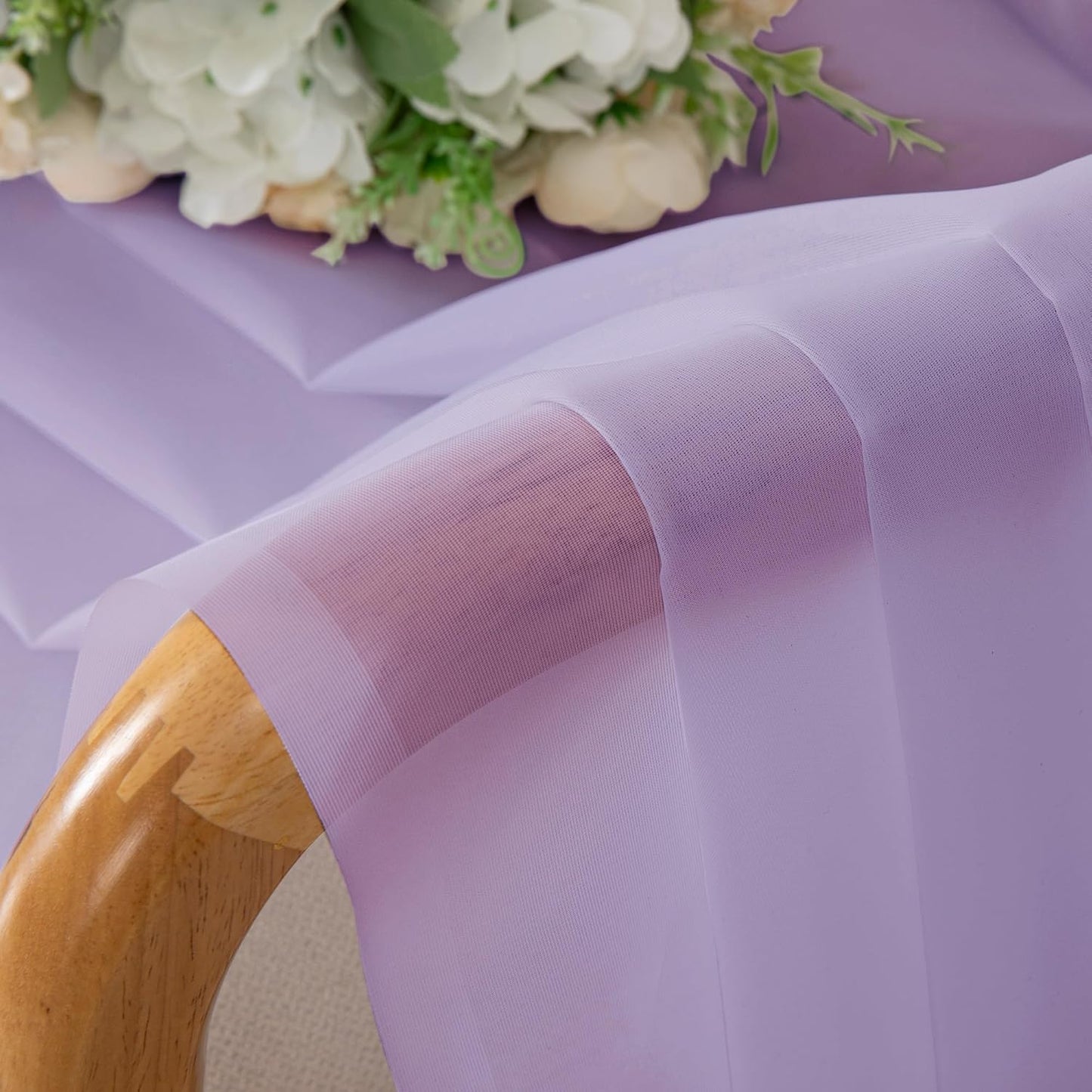 Chyhomenyc Lilac Sheer Curtains 72 Inch Length 2 Panels, Light Filtering Soft Airy Rod Pocket Voile Window Curtain Drapes for French Door Bedroom Living Room, Each 42Wx72L Inches
