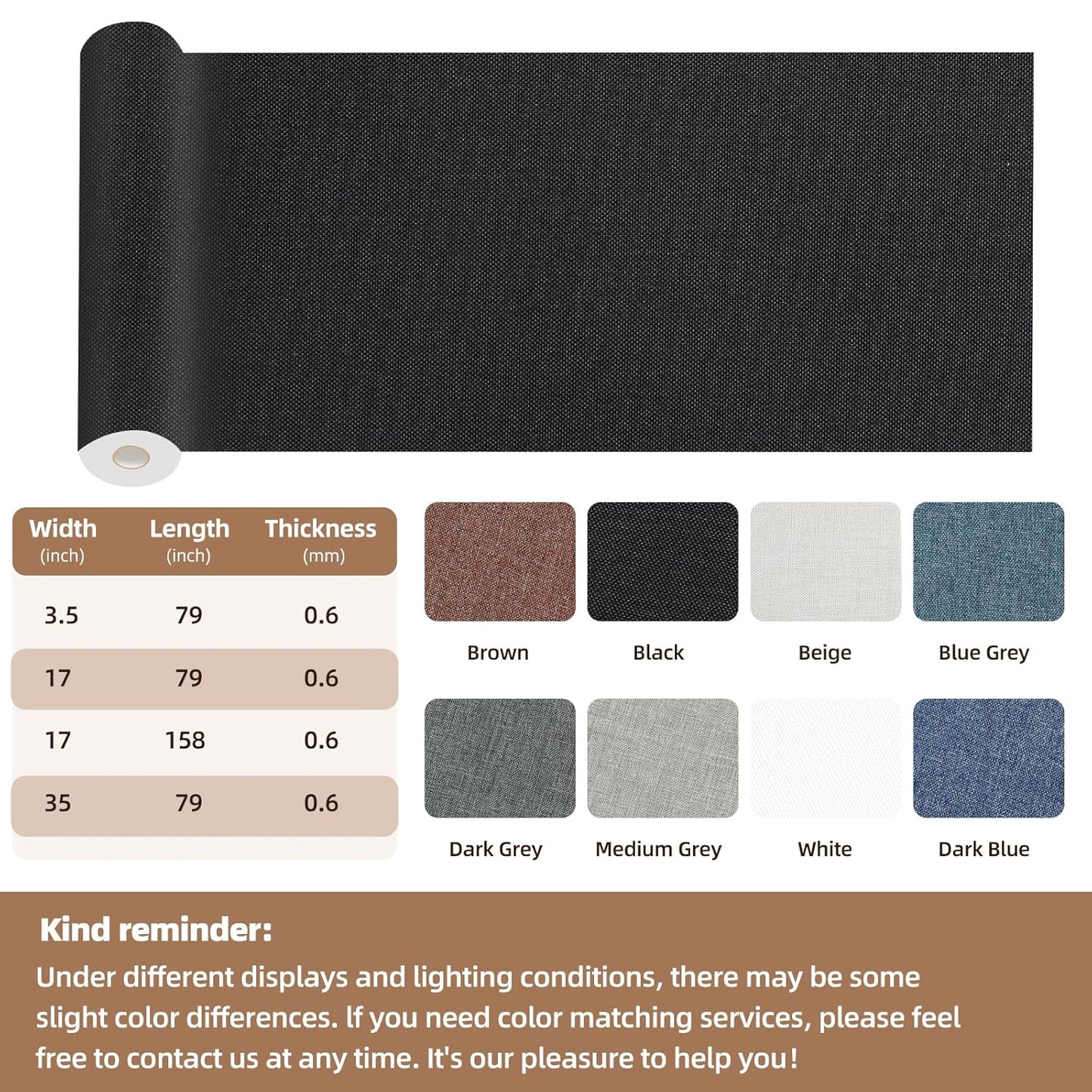 Fabric Repair Patch, Fabric Large Repair Tape, Self-Adhesive Patches for Furniture, Sofa, Car Interior, Shoes, Hand Bag, Clothing (Blue Grey, 3.5X79 Inch)