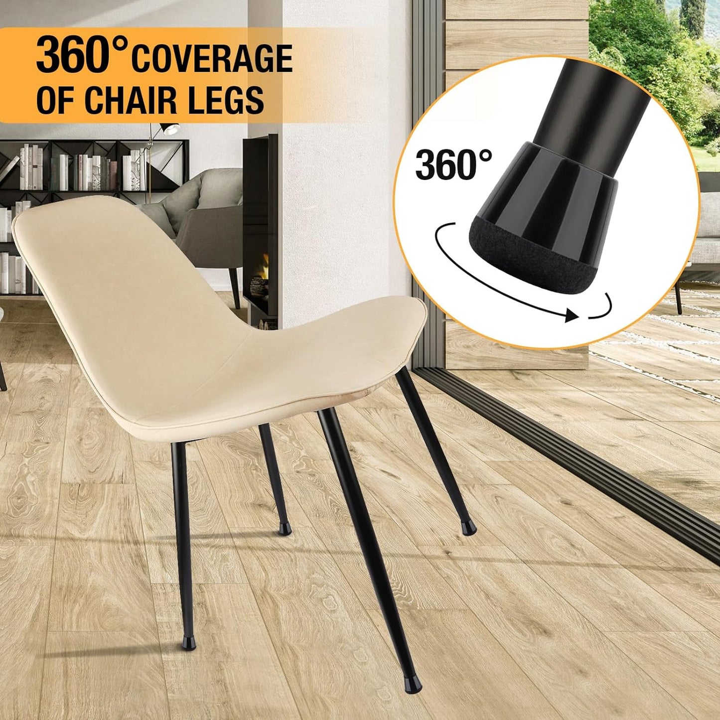 32 Pcs New Chair Leg Protectors for Hardwood Floors, Silicone Chair Leg Floor Protectors, Floor Protectors for Chairs, Chair Leg Caps Protect Wooden Floors from Scratching, Won't Tear