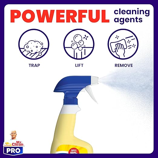 Mr. Clean PRO All Surface Cleaner, Commercial Grime Removal, Refillable Spray Bottles Bulk, 32 oz (Case of 6)