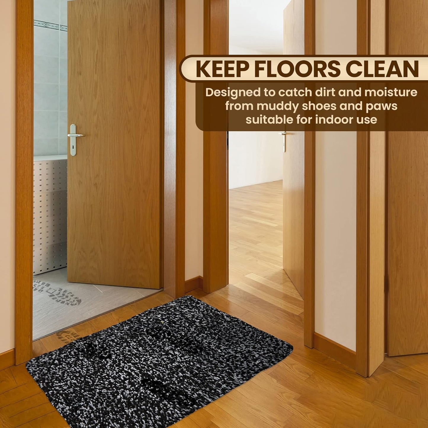 Premium Microfiber Indoor Door Mat – 32"x48" Washable Entry Mat, Non-Slip, Waterproof Backing, Super Absorbent, Low Profile Entryway Doormat for Indoor Entrance