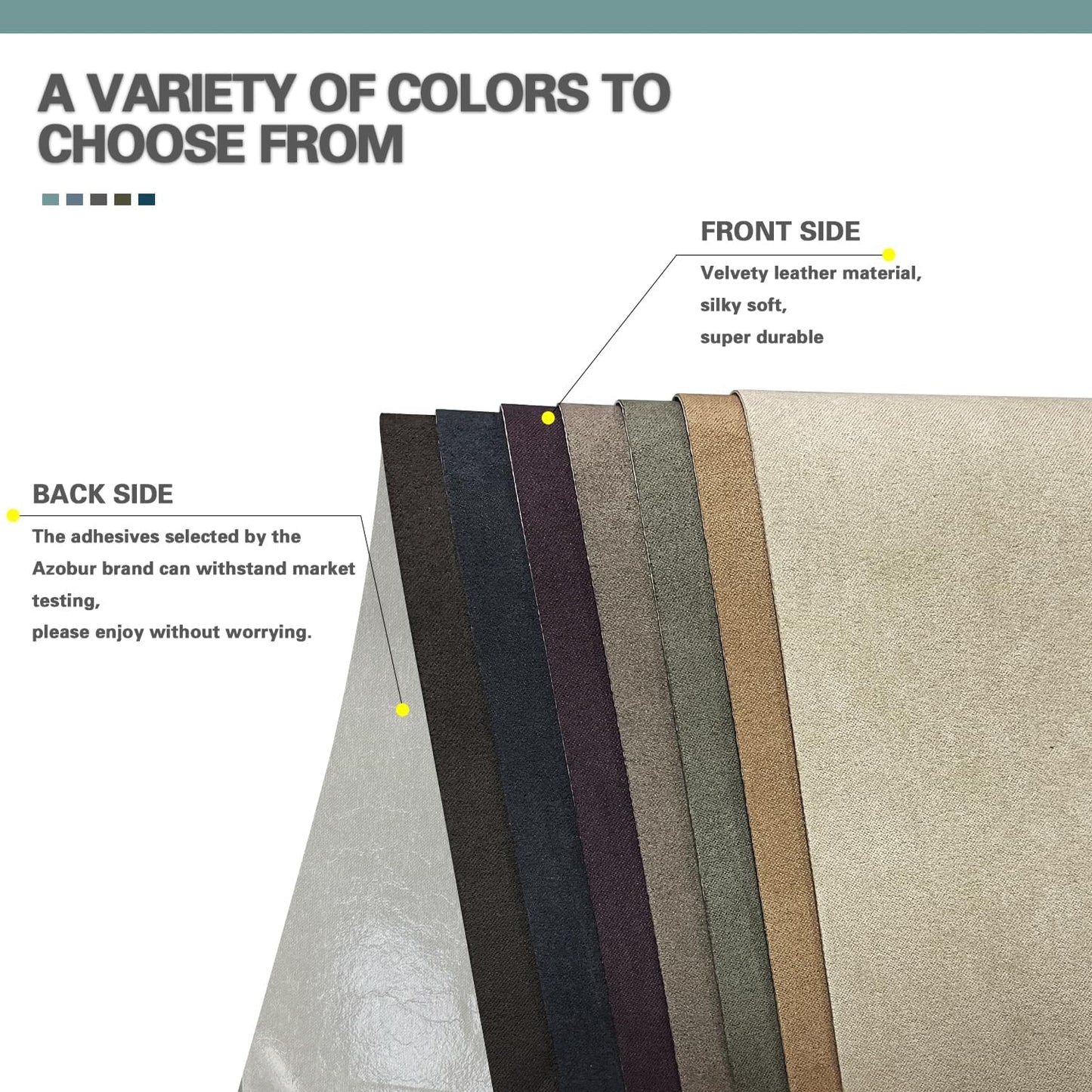 Azobur Velvet Repair Patch, Self-Adhesive Flannel Fabric Patch, Multi Colors, Microfiber Patch，Can be Used to Patch Sofas, Car Seats, Handbags, Jacket Holes and Tears (Brown)