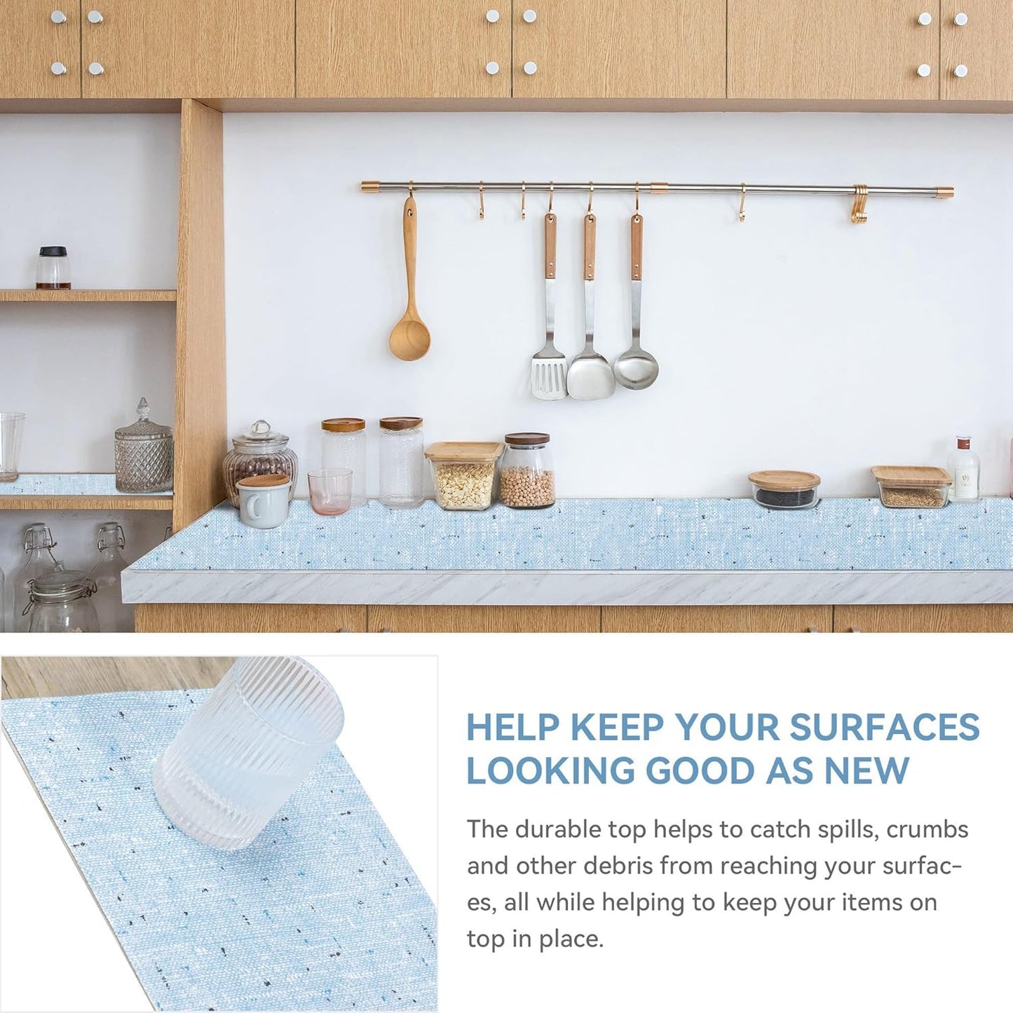 10 Rolls 20" W x 72" L Floral Drawer and Shelf Liner for Cabinets, Non-Adhesive Strong Grip Non-Slip Flower Shelf Cabinet Kitchen Shelf Liners for Kitchen Cabinets