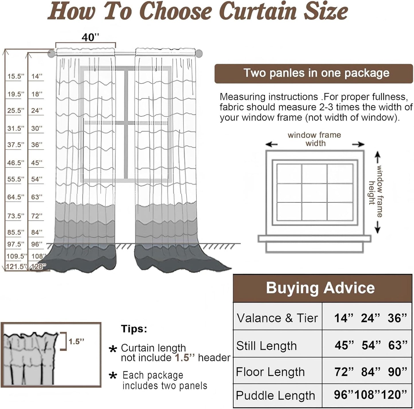 Chyhomenyc Taupe Sheer Curtains 84 Inches Long 2 Panels Set- Light Filtering Curtains for Bedroom, Soft Airy Voile Rod Pocket Living Room Window Drapes, 42Wx84L Inches, 2 PCS