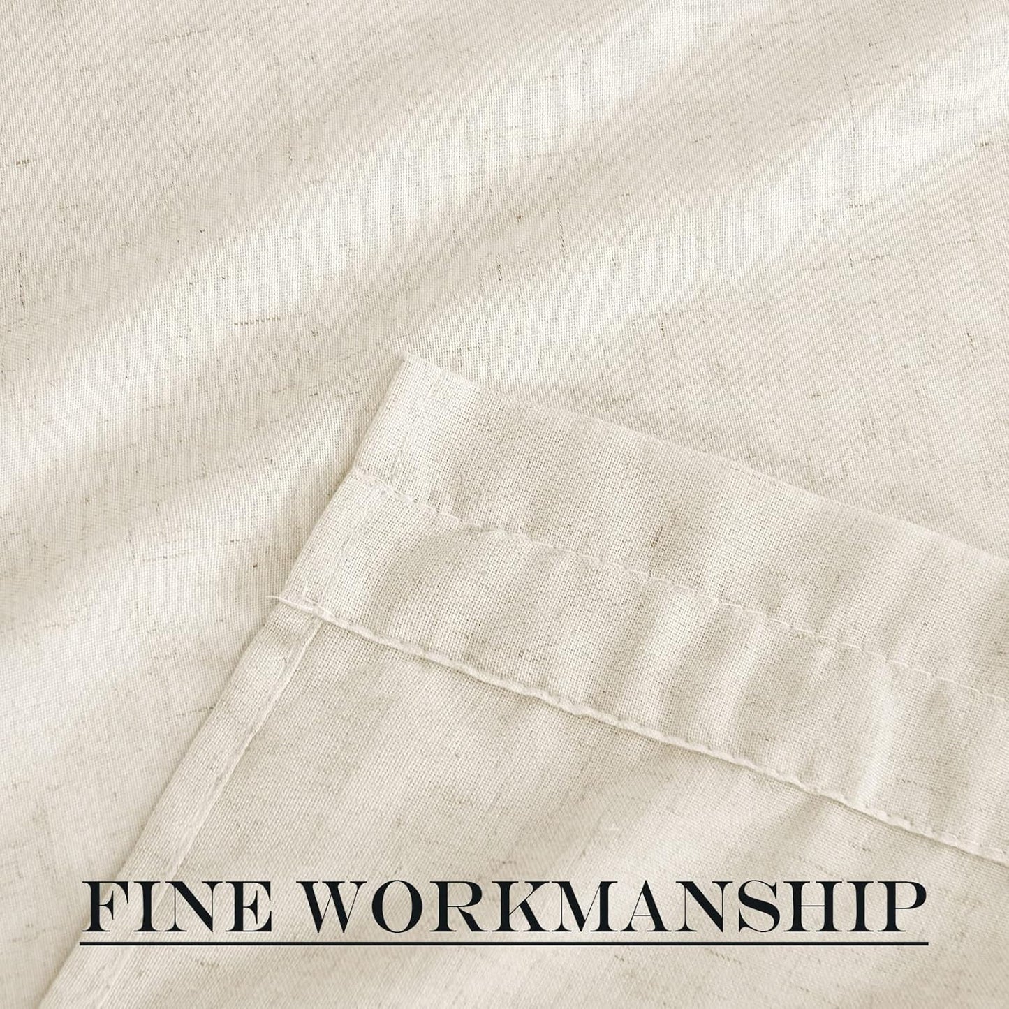 NICETOWN Door Window Curtains 80 inch Length, Farmhouse Linen Textured Front Back Door Curtains for Doorways/Entryway/Garage with Gather Tieback, 26 Inch Wide, 1 Panel, Natural