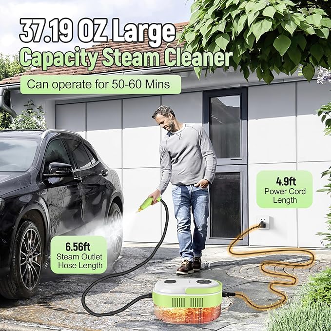 10-in-1 Steam Cleaner for Home, High Temperature & High Pressure, Steamer for Cleaning with 10s Fast Heating, Handheld Steam Cleaner with 37.19OZ Large Tank for Floor, Home, Furniture, Carpet and Car