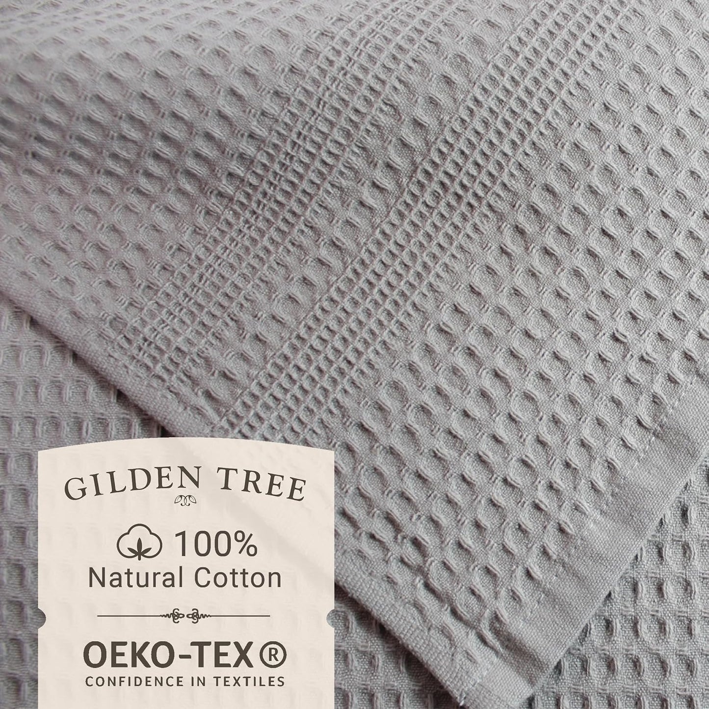 GILDEN TREE Waffle Bath Sheet Large Bath Towels Quick Dry Thin Body Towels, 40x80 Oversized Bath Towels for Adults, 2 Pack Bath Sheet Set, Classic Style (Pewter)