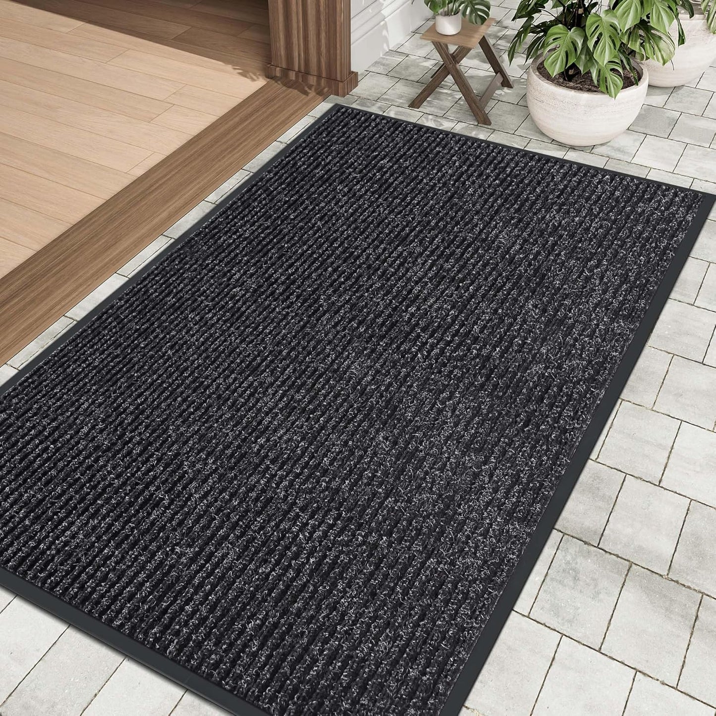 Front Door Mat Indoor Outdoor Entrance, 48" x 96" Dirt Resistant and Absorbent Door Mat, TPR Backing Non-Slip Doormats, Easy to Clean, Low Profile Welcome Floor Mat for Outside Entry