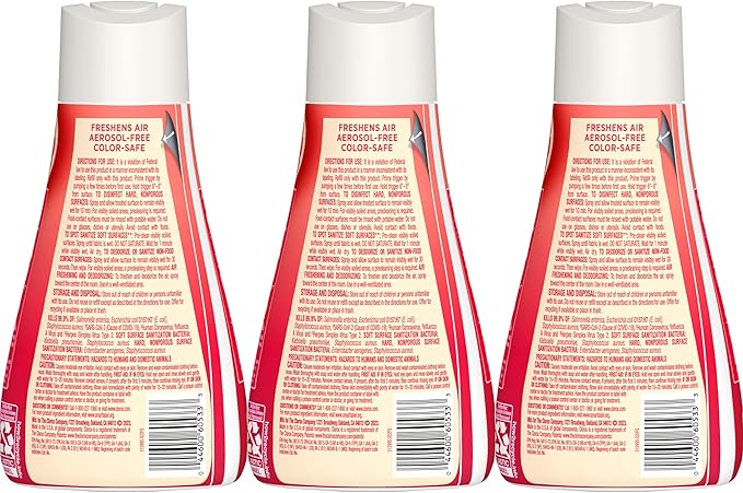 Clorox Scentiva Disinfecting Mist, Grapefruit and Orange Blossom, Refill, 16 Fl Oz Each, Pack of 3
