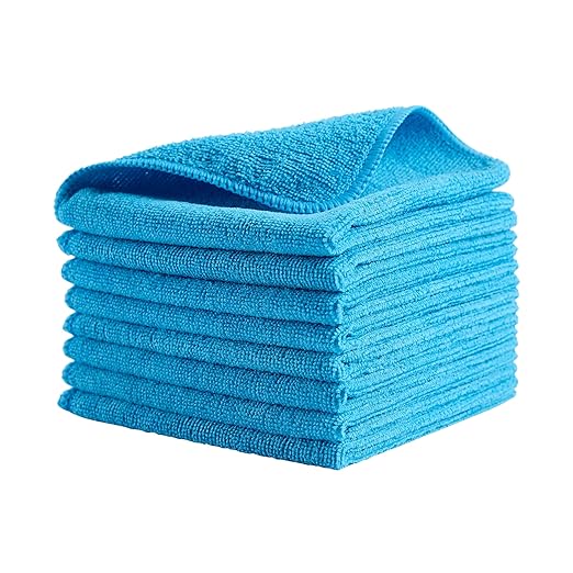 Rubbermaid Commercial Products HYGEN r-40 Recycled Microfiber Cloths, 12"" X 12"" Blue, 24-Pack, Durable, Lint-Free, Wet-Dry Cleaning for Home, Applianes, Cars, Custodial Spaces, Housekeeping, Glass