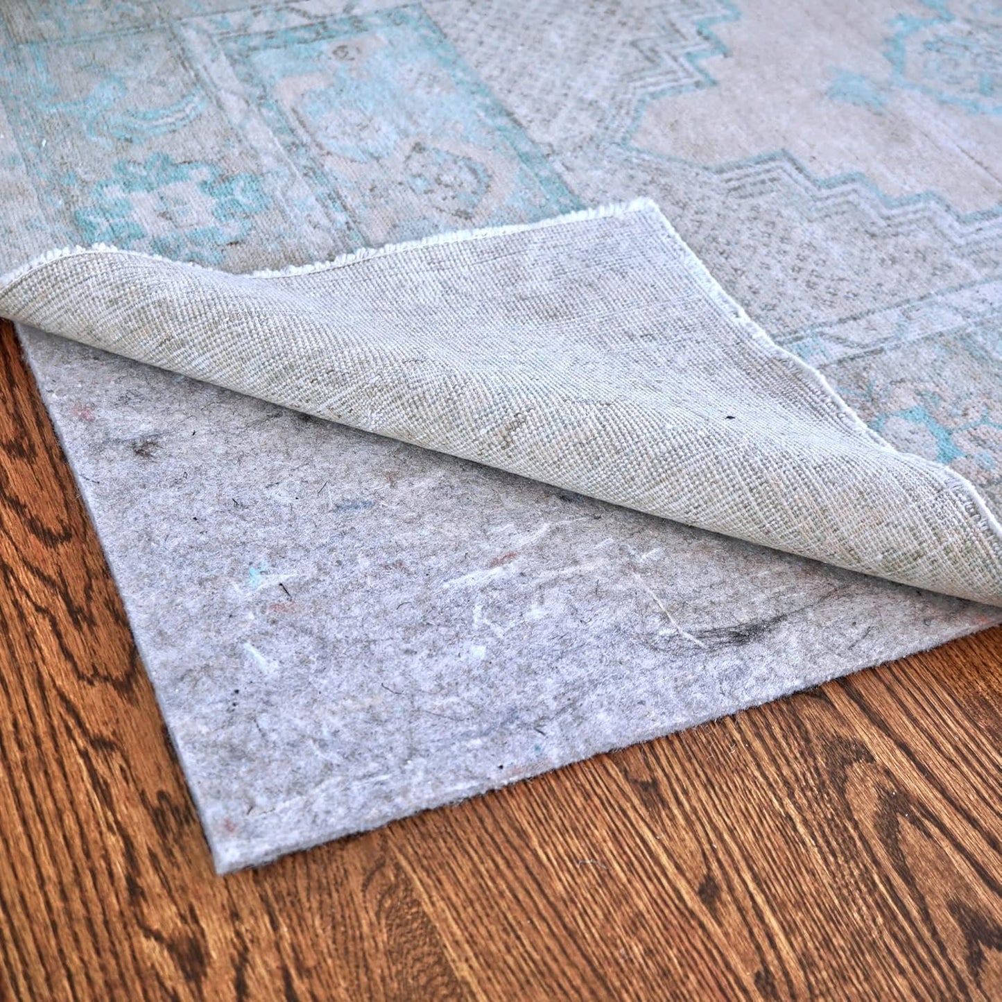 RUGPADUSA - Dual Surface - 8' Round - 1/8" Thick - Felt + Rubber - Non-Slip Backing Rug Pad - Adds Low-Profile Comfort and Protection