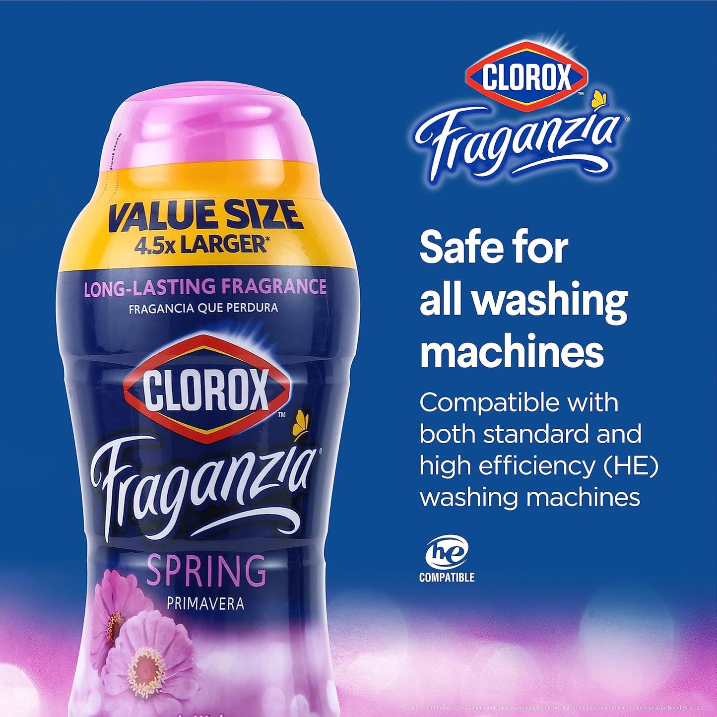 Clorox Fraganzia Laundry Scent Booster Crystals in Spring Scent - Scented In-Wash Freshener Beads for Fresh, Clean, Great Smelling Clothes and Linens, 70 Oz